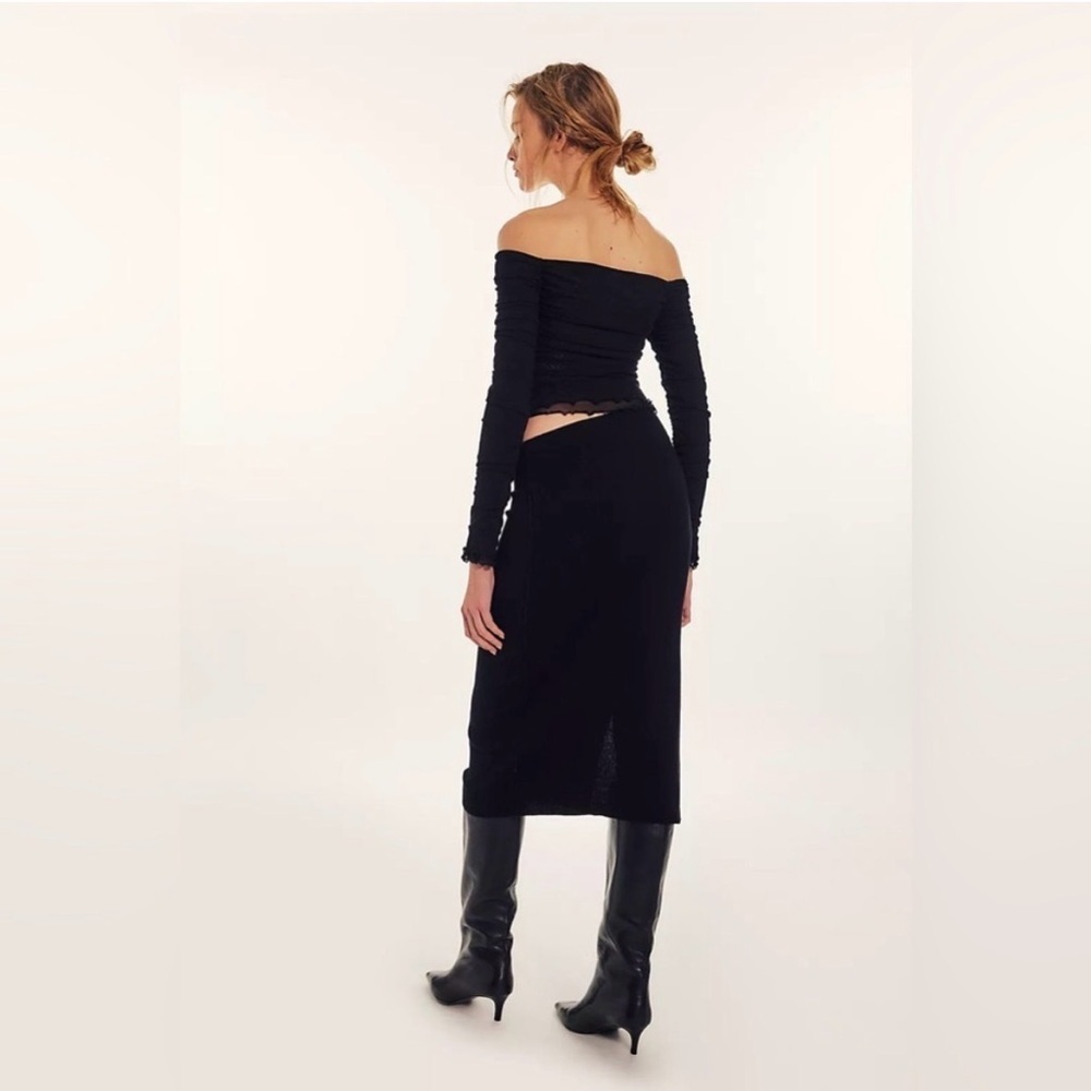 Free People Golden Hour Midi Skirt Black - Picture 4 of 12